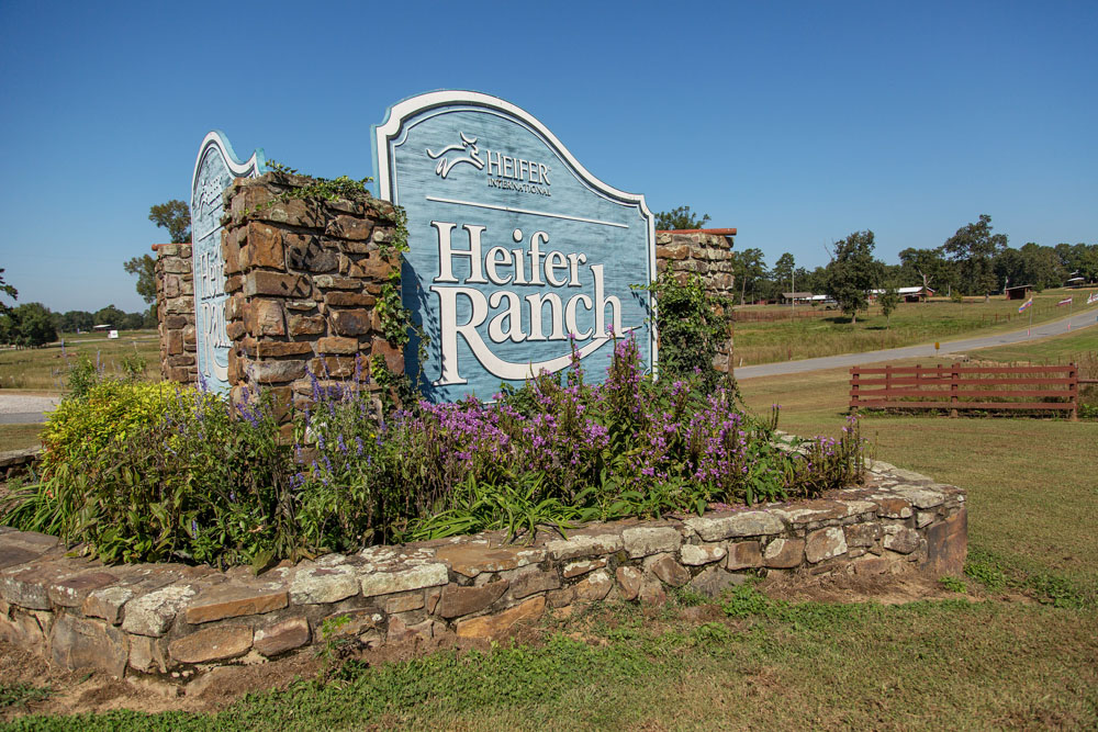 The entrance sign of Heifer Ranch Center for Regenerative Agriculture.